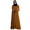 Casual frilled abaya- Mustard Casual frilled abaya- Mustard